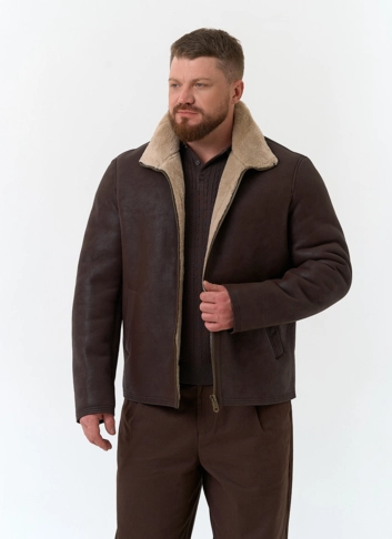 Мужская дубленка из эко замши фото
