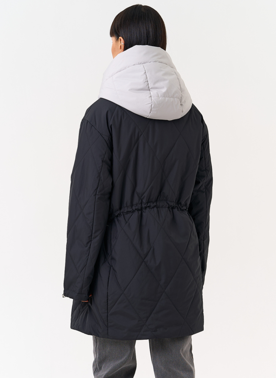 Женская удлиненная куртка со съемным капюшоном