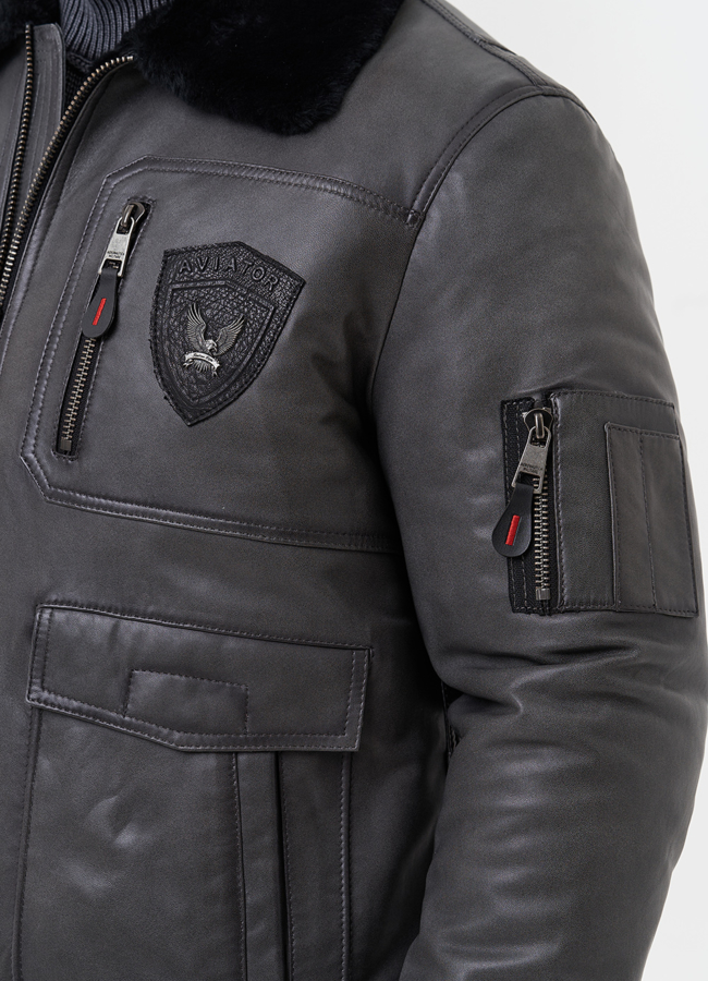 Мужская дубленка  модель № 29049 универмаг малина