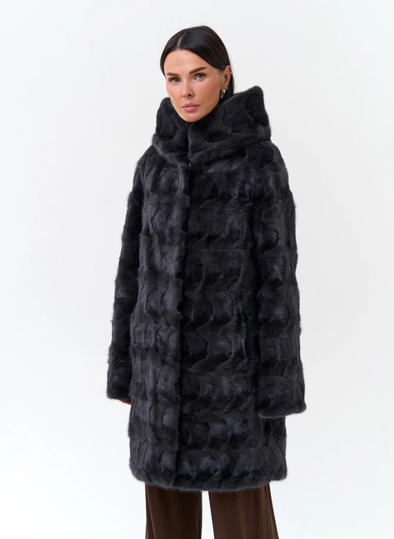 Шуба из меха норки фото