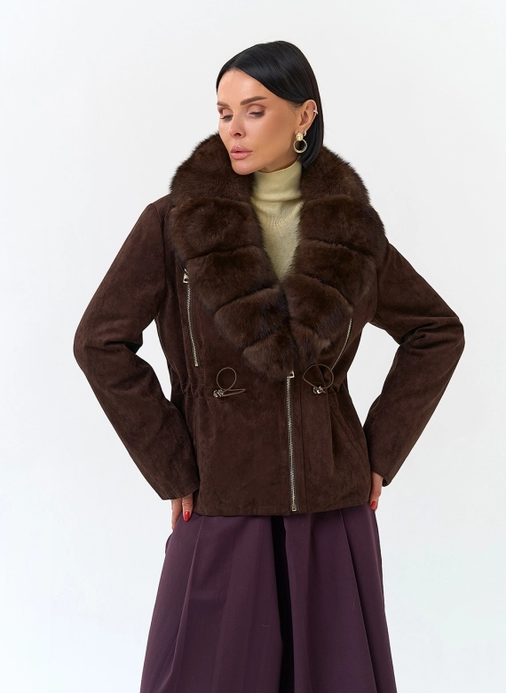 Женская куртка из эко замши фото