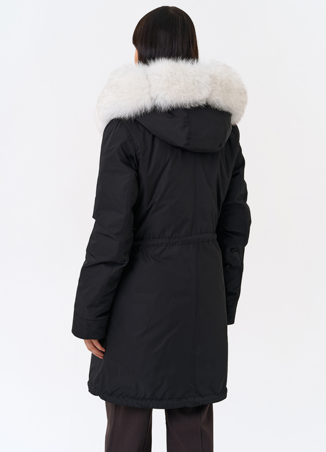 Женская парка с капюшоном из меха песца модель № 31989 в рассрочку