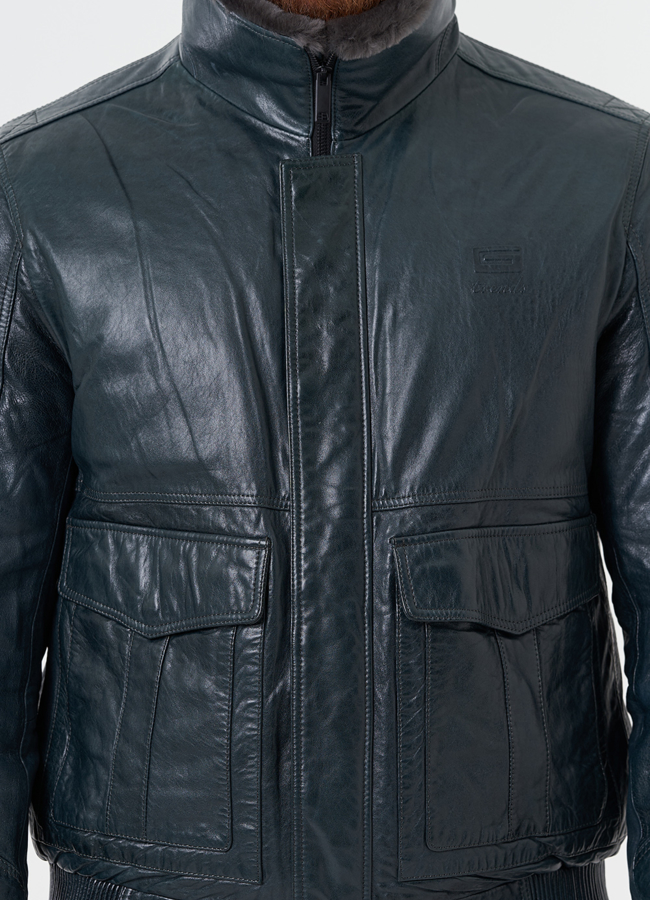 Утепленная куртка из натуральной кожи модель № 28091 универмаг малина