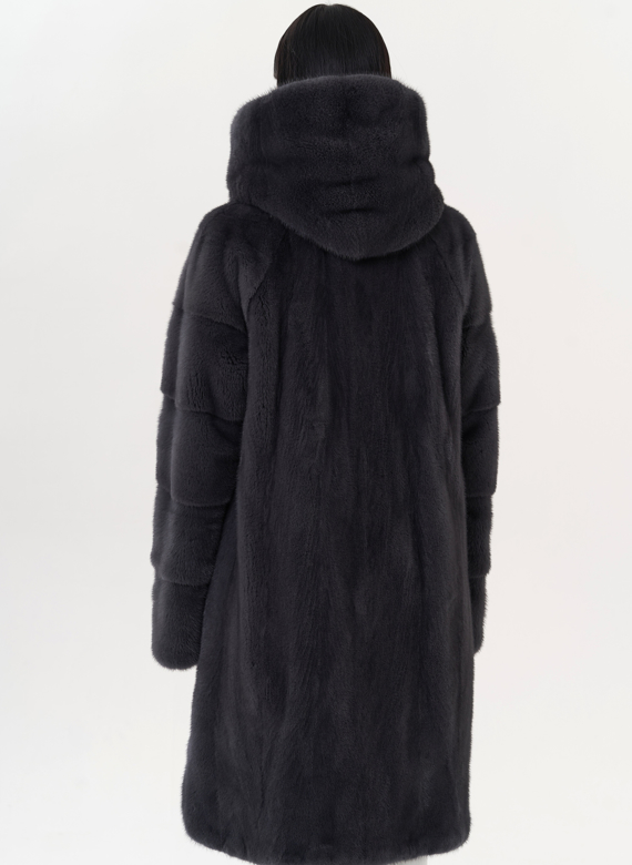 Шуба из норки в цвете графит