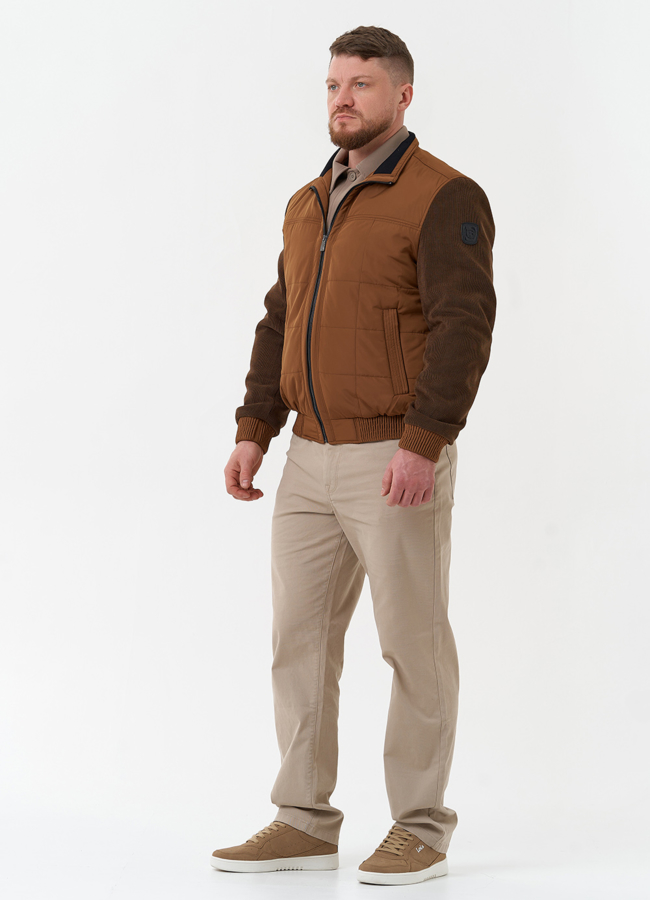 Мужская куртка бомбер коричневого цвета модель № 30271 универмаг малина