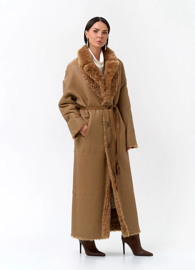 Двусторонняя женская дубленка из овчины модель № 31987 в кредит