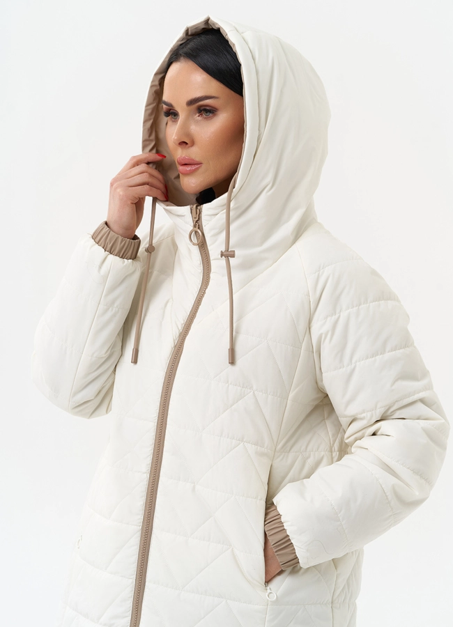 Женская удлиненная куртка с капюшоном модель № 30013 универмаг малина