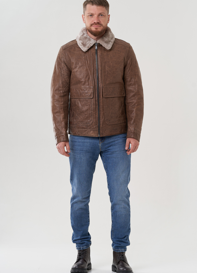 фото Куртка мужская из натуральной кожи  модель № 82310